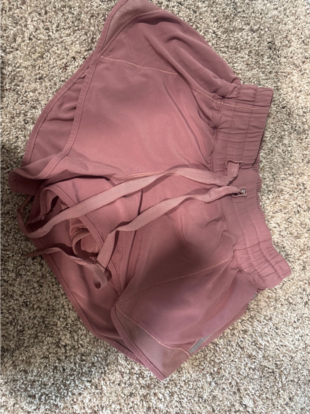 lululemon athletica Rose Pink Running Shorts with Drawstring Waist